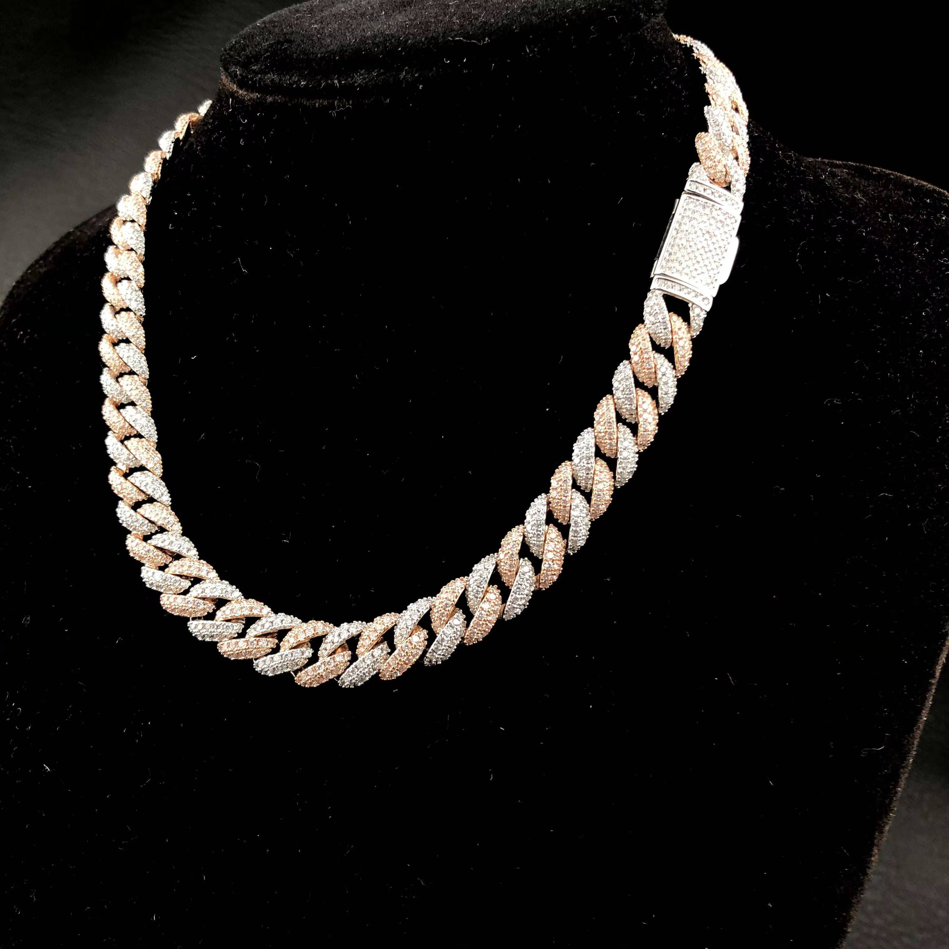 YSS Jewelry Customized Trend Miami Cuban Link Curb Chain Necklace Iced Out Cuban Chain