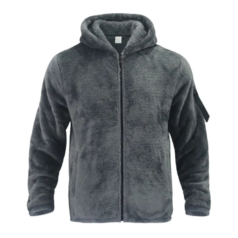 Men's Down Parkas Mens Teddy Bear Fleece Coat Winter Autumn Warm Long Sleeve Jacket Fur Fluffy Hooded Outwear Jumper Hoodies Windbreaker 231109