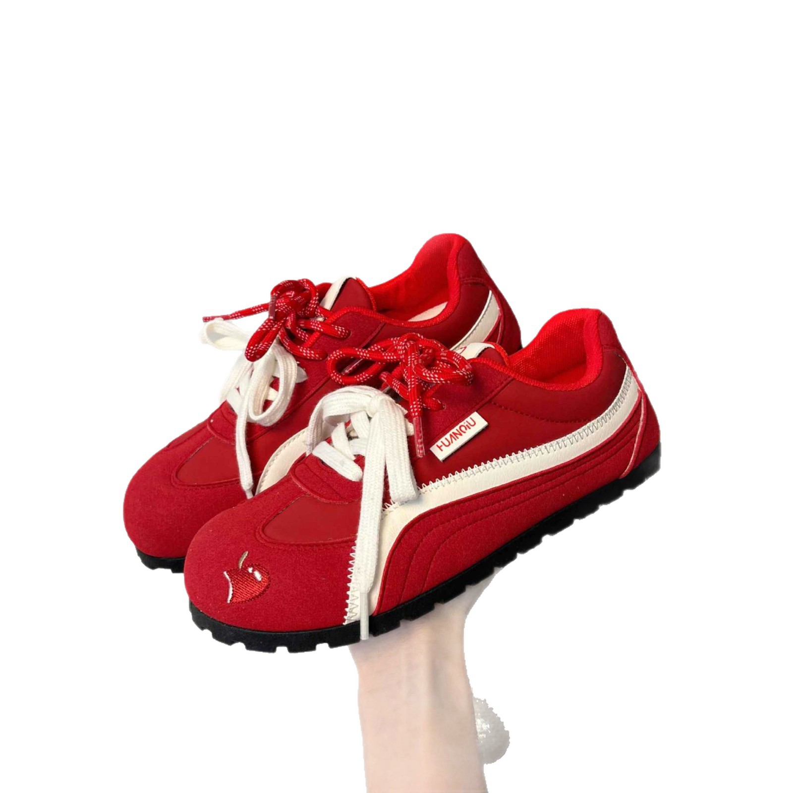 HUAN QIU Free shipping Designer Casual Shoes Red women shoes versatile lightweight board shoes soft soled casual shoes