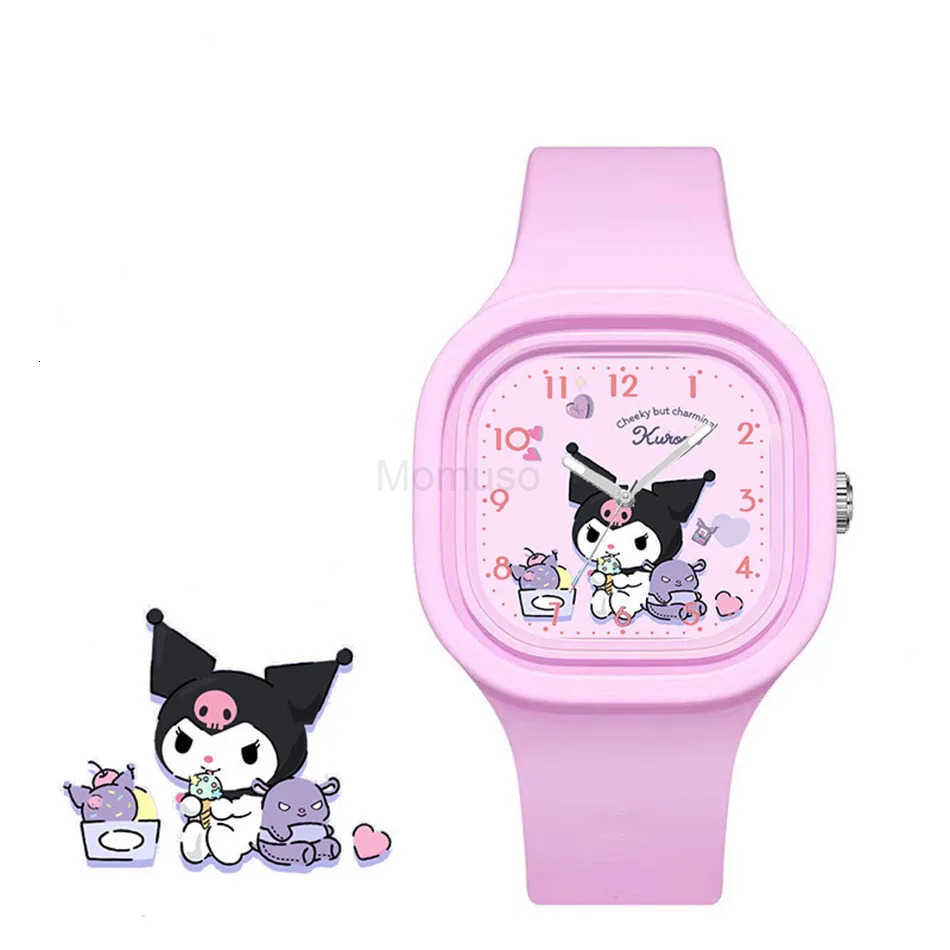 Sanrio Hello Kitty Watches Kuromi Cinnamoroll Silicone Strap Quartz Casual Cartoon Melody Watch Girl Child Birthday Gift L250925