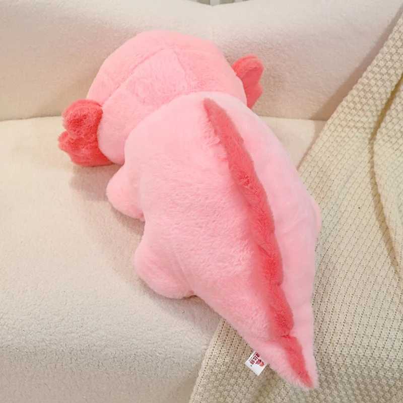 45cm60cm Cute Pink Newt Plush Toy Stuffed Kawaii Axolotl Salamander Fuzzy Long Plush Fish Appeasing Pillow Cushion Kids Gift C250925