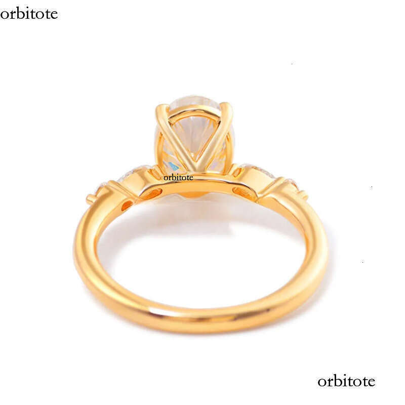 Wholesale Price Jewelry 10k/14k/ Solid Real Gold 1ct/2ct/3ct D VVS Oval Moissanite Dia Engagement Ring For Women