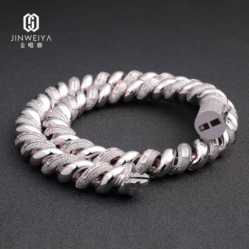 New Design Diamond Hip Hop Necklace Moissanite Brass Rope Chain Iced Out Chain for Men Women Necklace