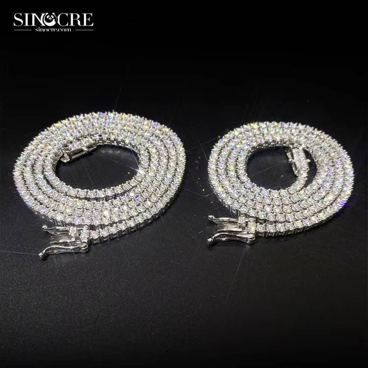 2mm Tennis Bracelet 2 Side Brand New Hiphop Moissanite 925 Choker