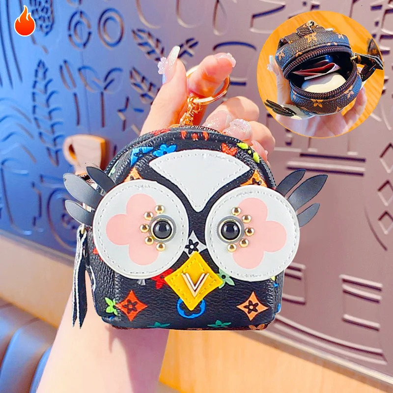 Cute Leather Owl Change Wallet Mini Decorative Hanging Bag Earphone Storage Bag Mini Cute 250923