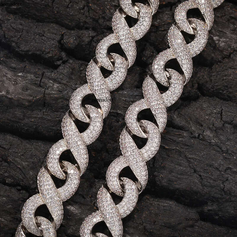 Iced Out Moissanite Cuban Link Chain Classic Box Clasp Hip Hop Men Jewelry Gold Necklace Bling Dia Chains c6