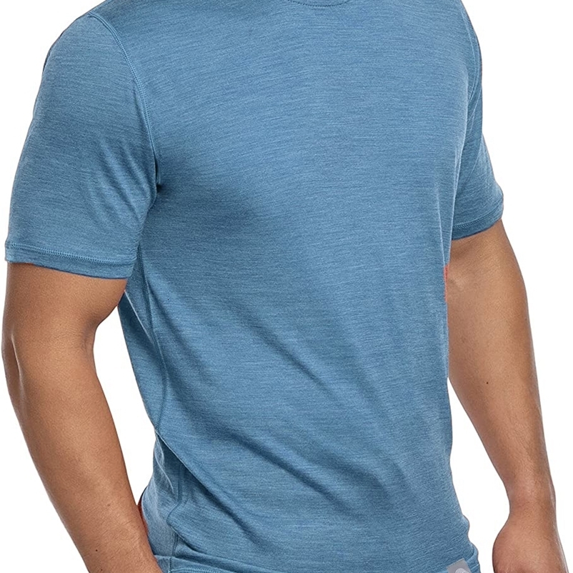 Men's T-Shirts Mens Merino Wool T-Shirt Oversized T Shirt Man Sports Outdoor Hiking Moisture Wicking Odor Resistance Breathable Tshirt USA Size 2