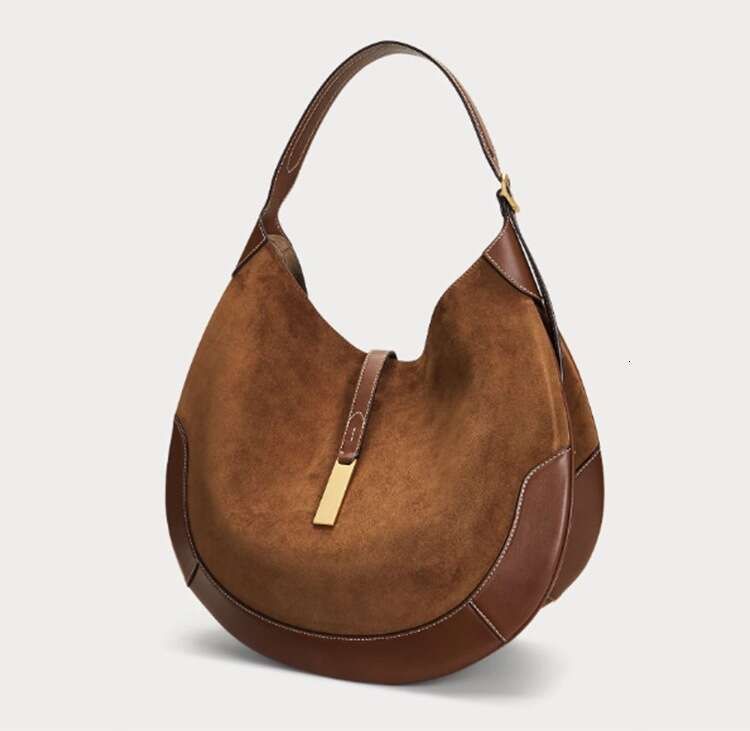 Women's Underarm Suede Equestrian Design Dumpling Tote Hot-Selling Handbag Crescent Bag Large 2025 Elegant Versatile New Trendy Ins Style