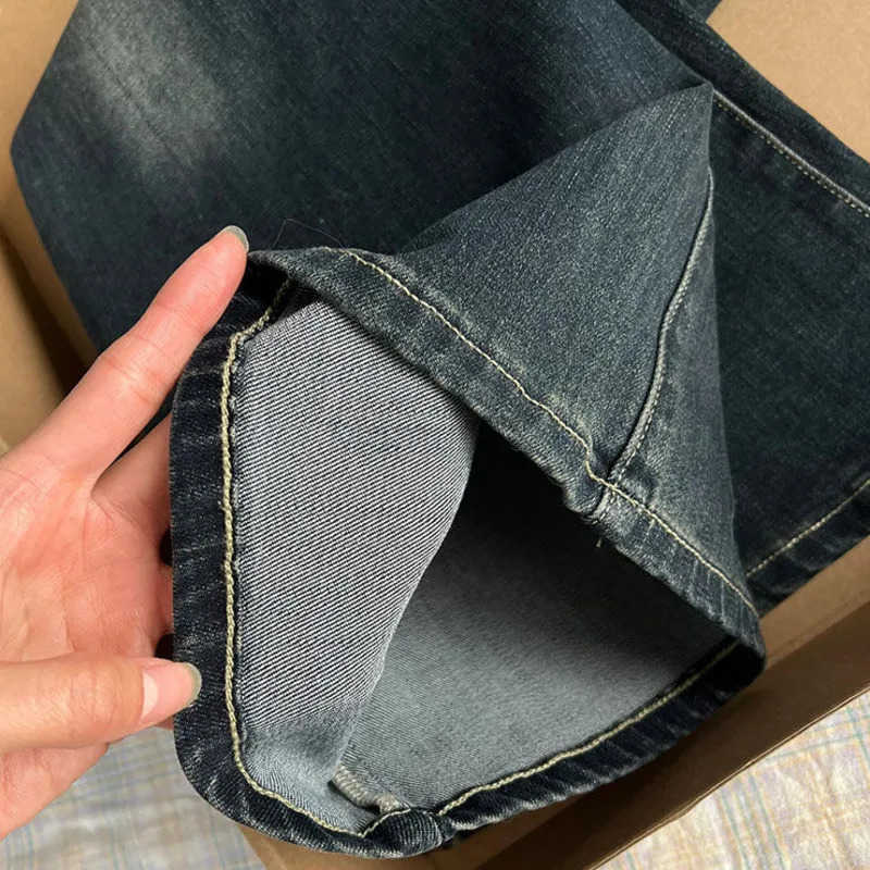 Sanrio American Style Angels Demons Hello Kitty Embroidery Jeans for Women New Autumn Streetwear Girl Trendy Flared Long Denim Pants L250925