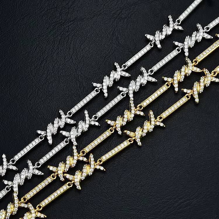 JWY Customized Trend High Quality Gold and Silver Plated Brass Cz Stone Hip Hop Iced Out Cuban Chain Necklace