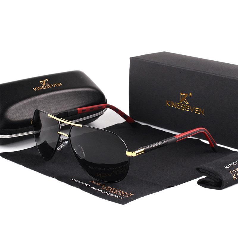 Sunglasses KINGSEVEN Driving Men's Polarized Sunglasses Ultra Thin Temples Pilot Sun Glasses For Men UV400 Retro Eyewear 230414