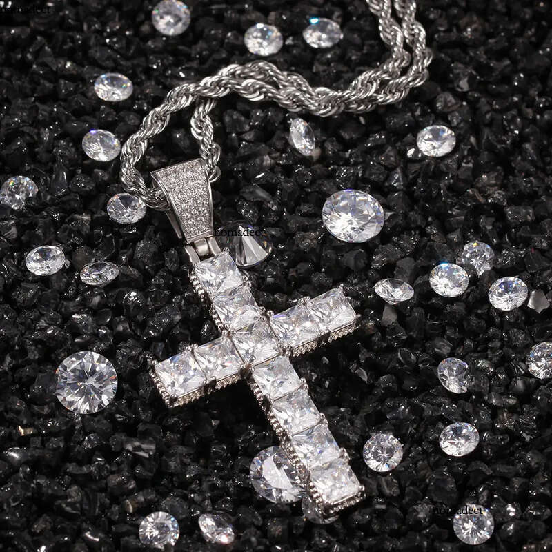 Dia Cross Necklace Mens Gold Necklaces Iced Out Pendant Hip Hop Jewelry 21