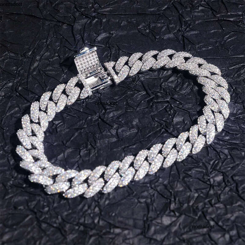10mm S Sier Iced Out Necklace For Women Men Jewelry Pass Tester Moissanite Miami Link Chain Necklaces GRA 58