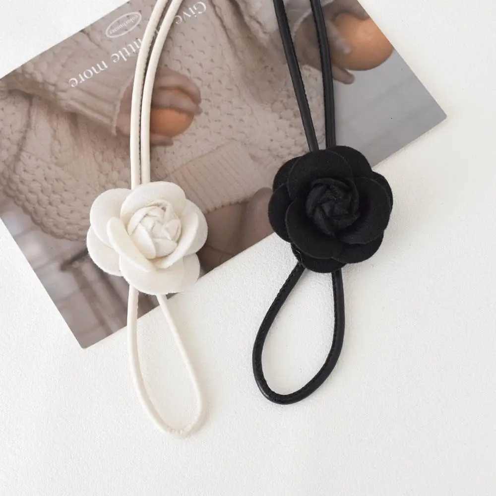 Fashion Flower Round Leather Thin Belt Women Fashion Decorative Knotted Waist Rope Bohemian Retro Knotted Waist Rope Thin Waist Chain D250925