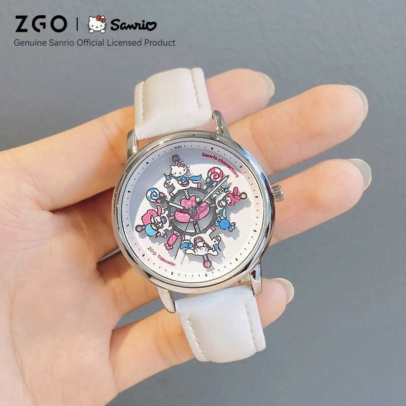 Sanrio 100 Genuine Carousel Watch For Cute And Playful Women Hellokitty Collaboration Cute Girl Waterproof Quartz Watch Gift L250925