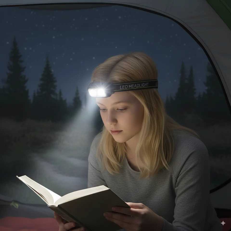 Rechargeable 5 Modes Led Cob Headlamp Camping Outdoor Portable Working Lights Usb Charging Emergency Warning Headlight Head Work J2509251