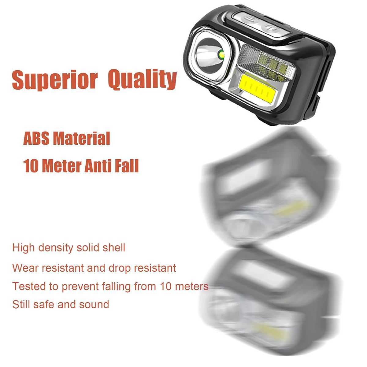Rechargeable 5 Modes Led Cob Headlamp Camping Outdoor Portable Working Lights Usb Charging Emergency Warning Headlight Head Work J2509251