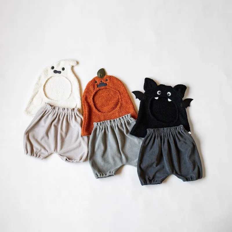 HoneyCherry New Halloween Baby Hat Little Devil Costume Childrens Plush Hood Baby Accessories Newborn L250925VYZ2