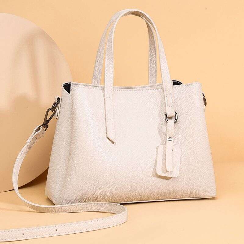 Top Layer Cowhide New Model Mollie Genuine Leather Tote With Zipper And Multiple Compartments Shopping Bag