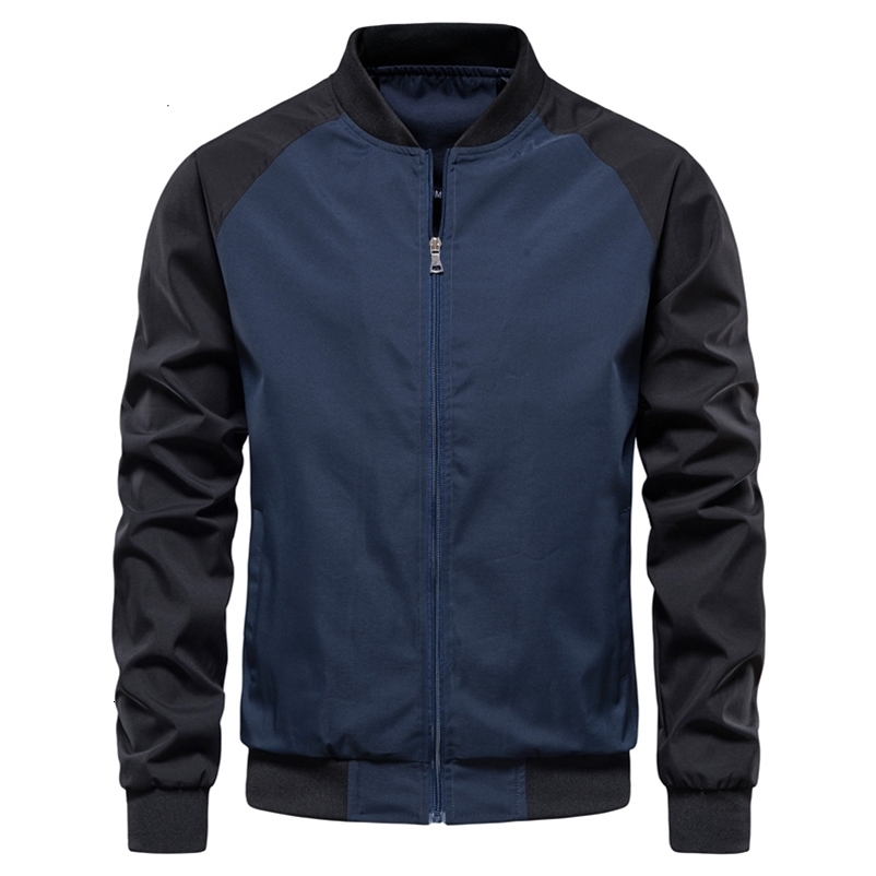 Men's Jackets AIOPESON Patchwork Sleeve Jacket Men Casual Basic Stand Collar Mens Bomber Jacket Autumn Quality Zipper Jacket for Men 230329