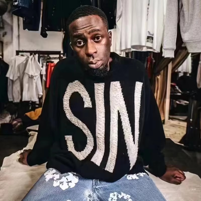 2026fw Sweater Men Women Black Heavy Fabric Unisex Crewneck Knit Sweatshirts