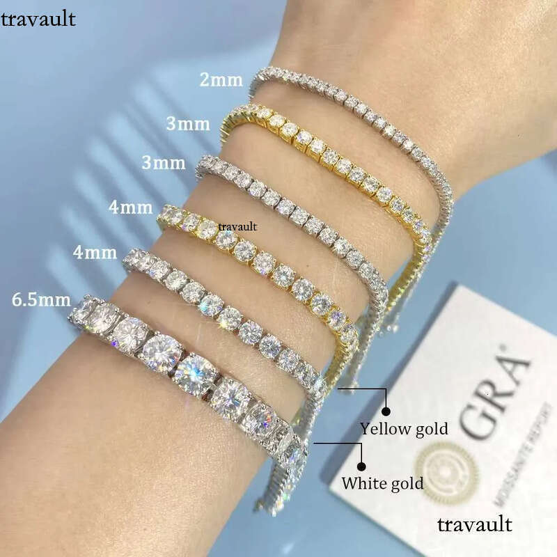 Iced Out Necklace Link Sier 3MM 4MM 5MM VVS Moissanite Tennis Chain for Party Gift