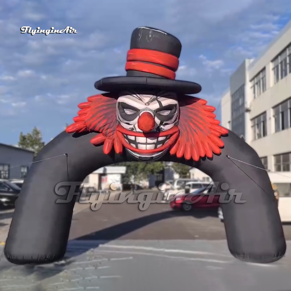 5m High Halloween Archway Entrance Inflatable Clown Arch With A Giant Joker Head For Outdoor Decoration