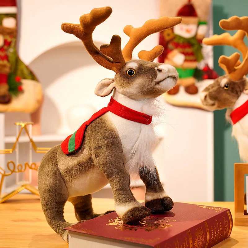 Simulation Reindeer Plush Toy Christmas Deer Plushies Doll Xmas Elk Soft Toys Merry Christmas New Year Decor Best Gifts for Kids C250925