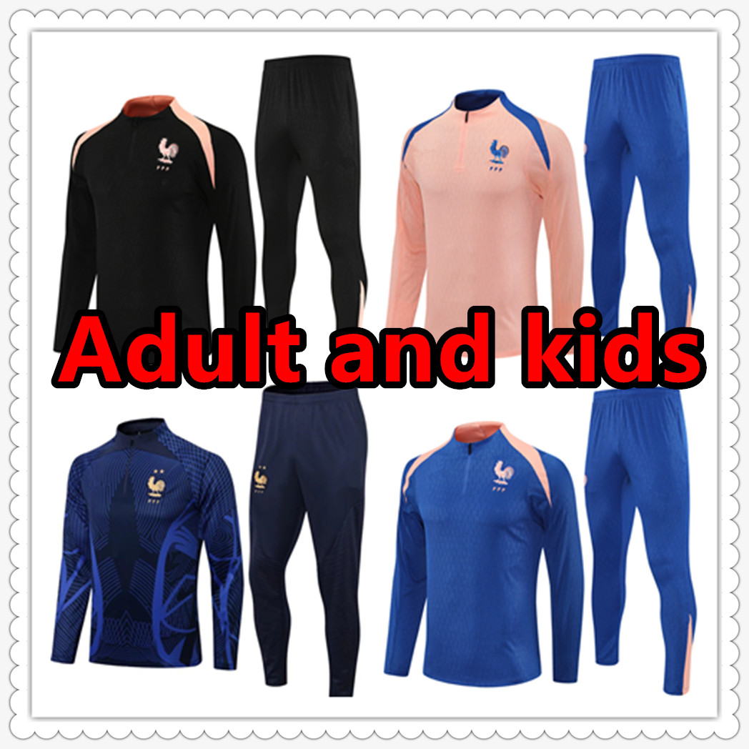 French tracksuit club Full Sets 2024 BENZEMA soccer jerseys 24 25 26 GIROUD MBAPPE GRIEZMANN PAVARD KANTE Maillot de foot equipe Maillots Men kids football shirt