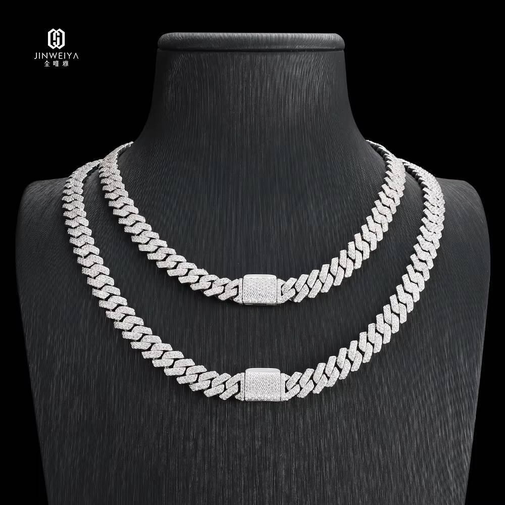 2025 Trendy Mens Hip Hop Cuban Chain Necklace Customized Trend S925 Silver with LabGrown Moissanite New Arrival Jewelry