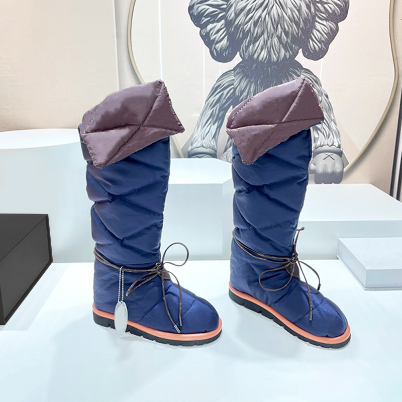 Fashion High Boots Designer Nylon Boots Over The Knee Boots Women Pillow Boot Duck Down Waterproof Snow Boot Comfort Winter Shoes 944