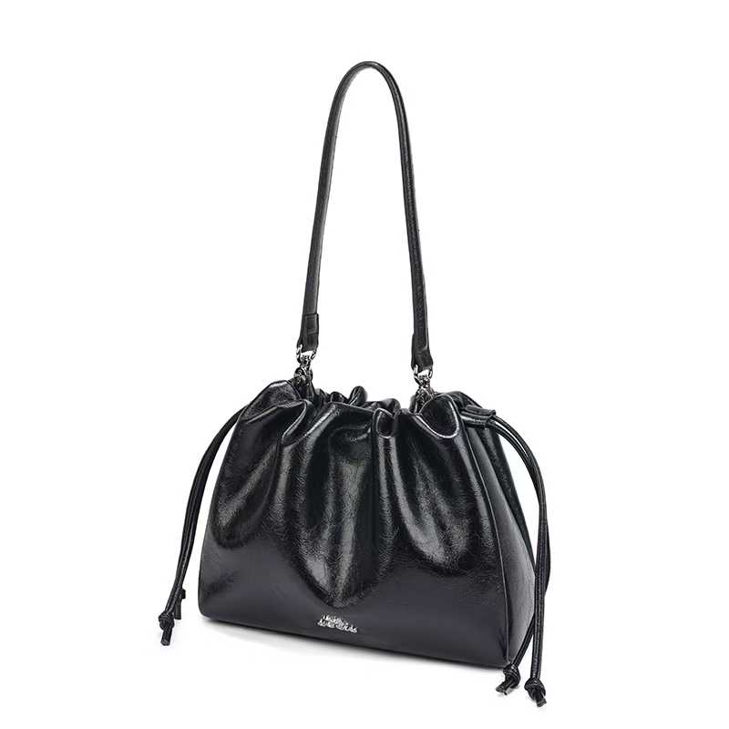 COCIO designer bag Light luxury Oil wax leather high-quality handbag fashionable and casual classic bucket bag for woman