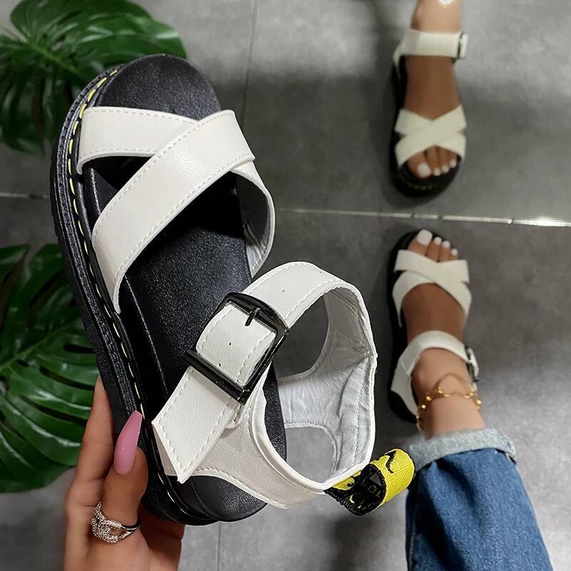 2025 New Summer Casual Woman Platform Sandals Soft Leather Women Open Toe Thick Bottom Wedges Sandal Womens Shoes ddmymonkey