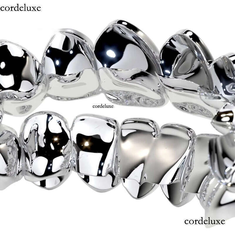 Mens Hip Hop Custom Sier Iced Out Moissanite Dia Grillz Teeth on White Gold Chain Best Price Jewelry 90