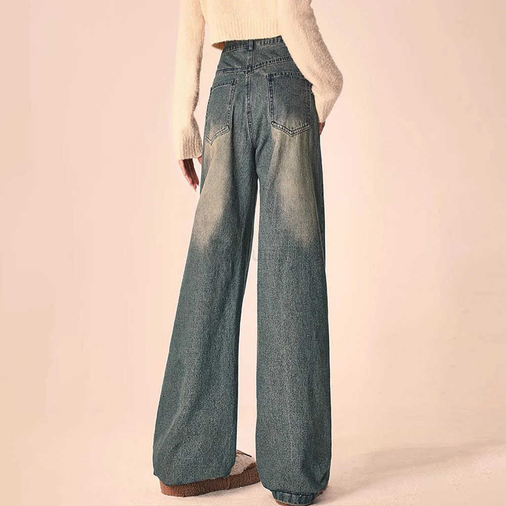 Sanrio Anime women Jeans Y2K Hello Kitty Kawaii American Style Vintage Pants Spring Autumn High Waist Trend Loose Mopping Pants L250925