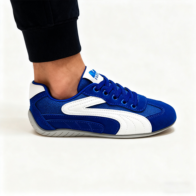 Casual Shoes Boys' Retro - Style German Training Kids' Sneakers - Red and White Colorblock, Mesh and Suede Material