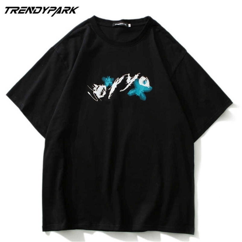 Men's Tshirt Summer Short Sleeve Creative Printed Hip Hop Oversized Cotton Casual Harajuku Streetwear Top Tshirts Clothing 210601