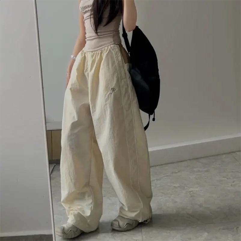 Deeptown Y2k Retro Womens Cargo Pants with Large Splicing Work Korean Fashion Street Clothing Harajuku Trousers Baggy Hip Hop Sports Pants 241203