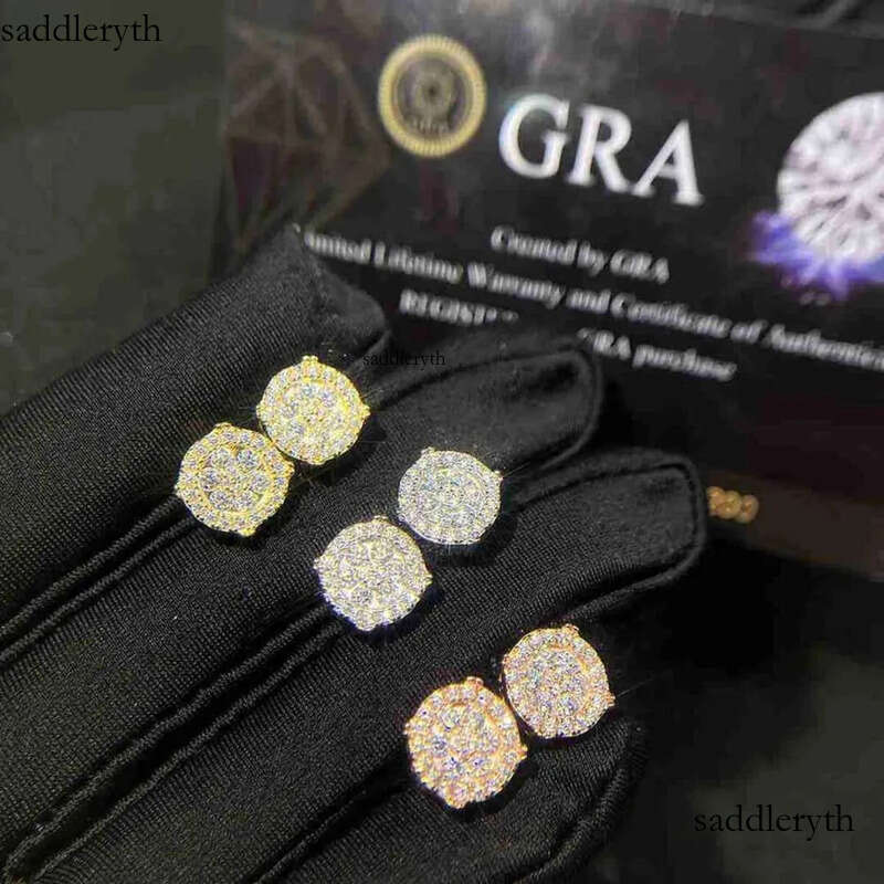 Designer Jewelry Wholesale Price Popular Hot Sale Iced Out Sterg Sier Jewellery Moissanite Vvs Screw Back Stud Earrings Category Gift b5