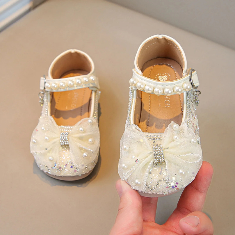 Big Girls Slides Girls Sandals Closed Toe Heels Wedding Party Shoes Sequins Bow For Toddler Shoe 12 250528