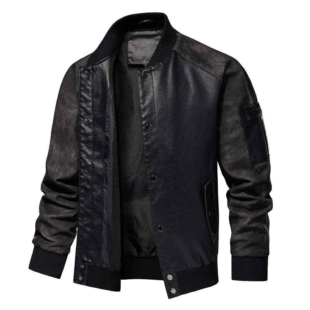 Designer Men's Leather Jackets Windproof Motorcycle Coat Vintage Hip Hop PU Pilot Jacket Baseball High Quality Breathable Men Streetwear