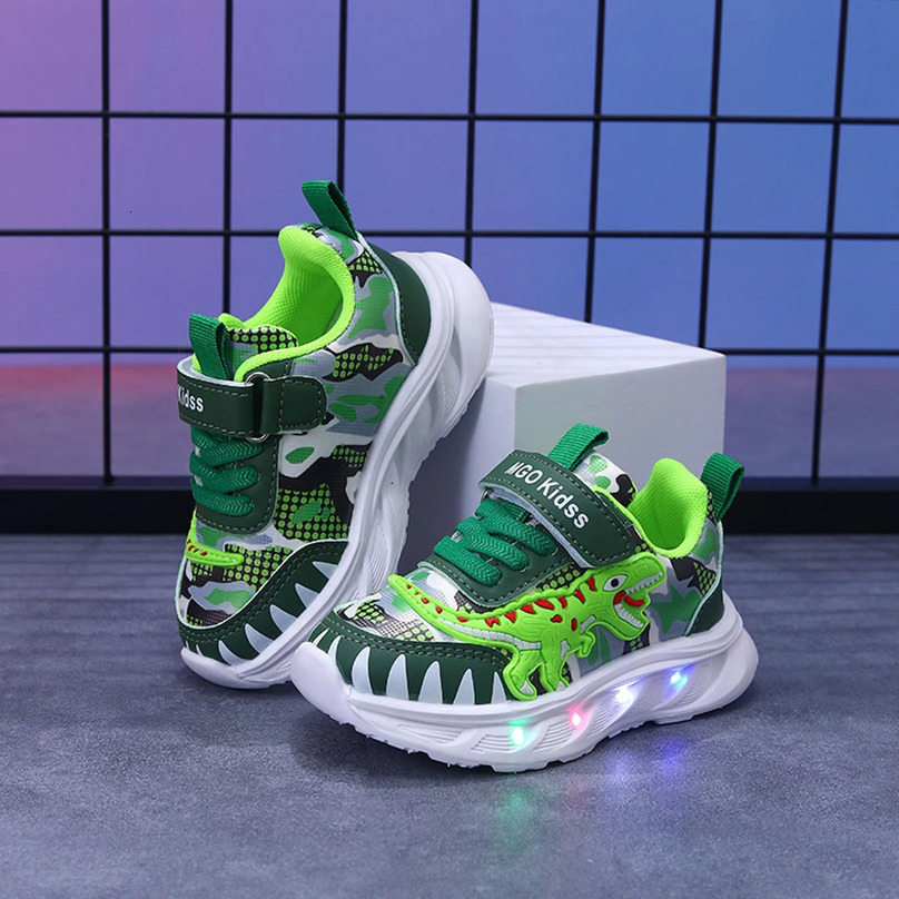 Shoes 10 Kids LED Light Up Childrens Shoes Unisex Cool Sneakers Soft And Lightweight Flat Shoes For Boys And Sneaker Ties Kids 250528