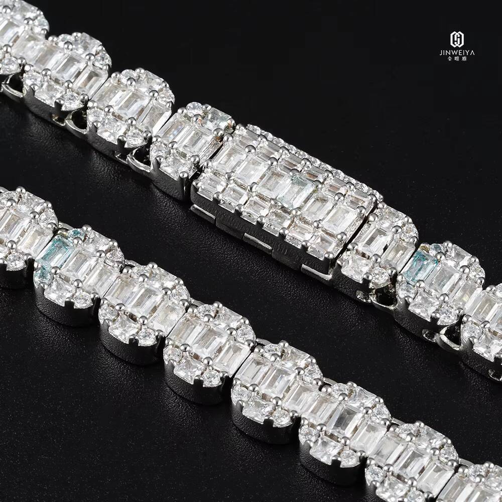 2024 Trendy Customized Trend S925 Sterling Silver Link Chain Necklace for Women 5A Moissanite Moissanite Personalized Gift Jewelry