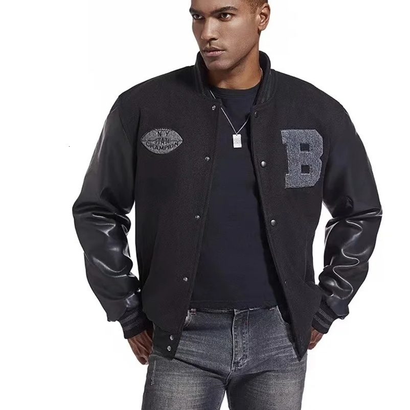 Fashion Mens Baseball Bomber Jackets Autumn Winter Warm Clothing Leather Cotton Coats Outdoor Biker Travel Jacket Trend 240911