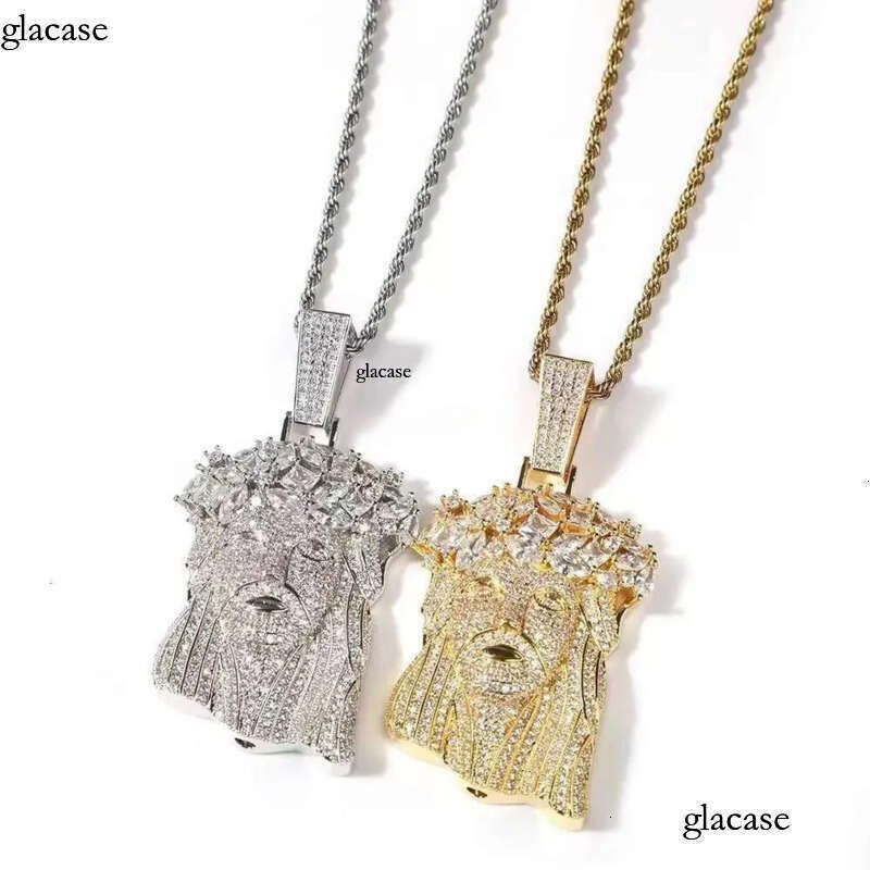 necklace moissanite chain Jesus Pendant with 13mm Moissanite Cuban Chain Necklace Hip Hop Jewelry for Men Gift