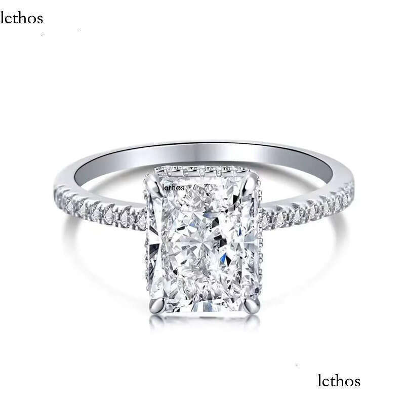 DHCollections Women's Super Flash Ring Light Ice wer Cut Niche Copper Trendy Cluster Inlay Geometric Shape Unisex for Anniversary 39