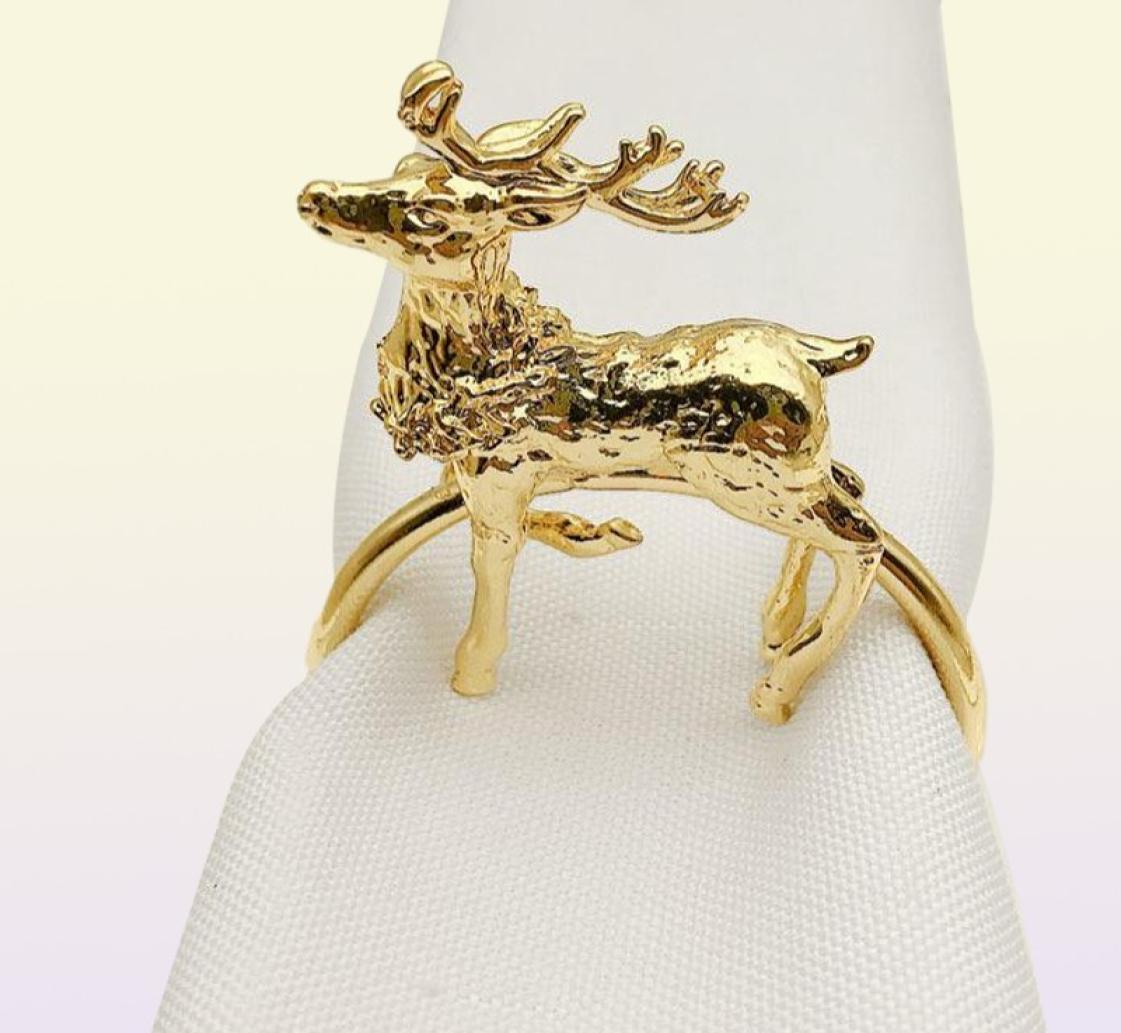 12 PCS new el Christmas small deer napkin ring napkin ring metal towel whole18524972