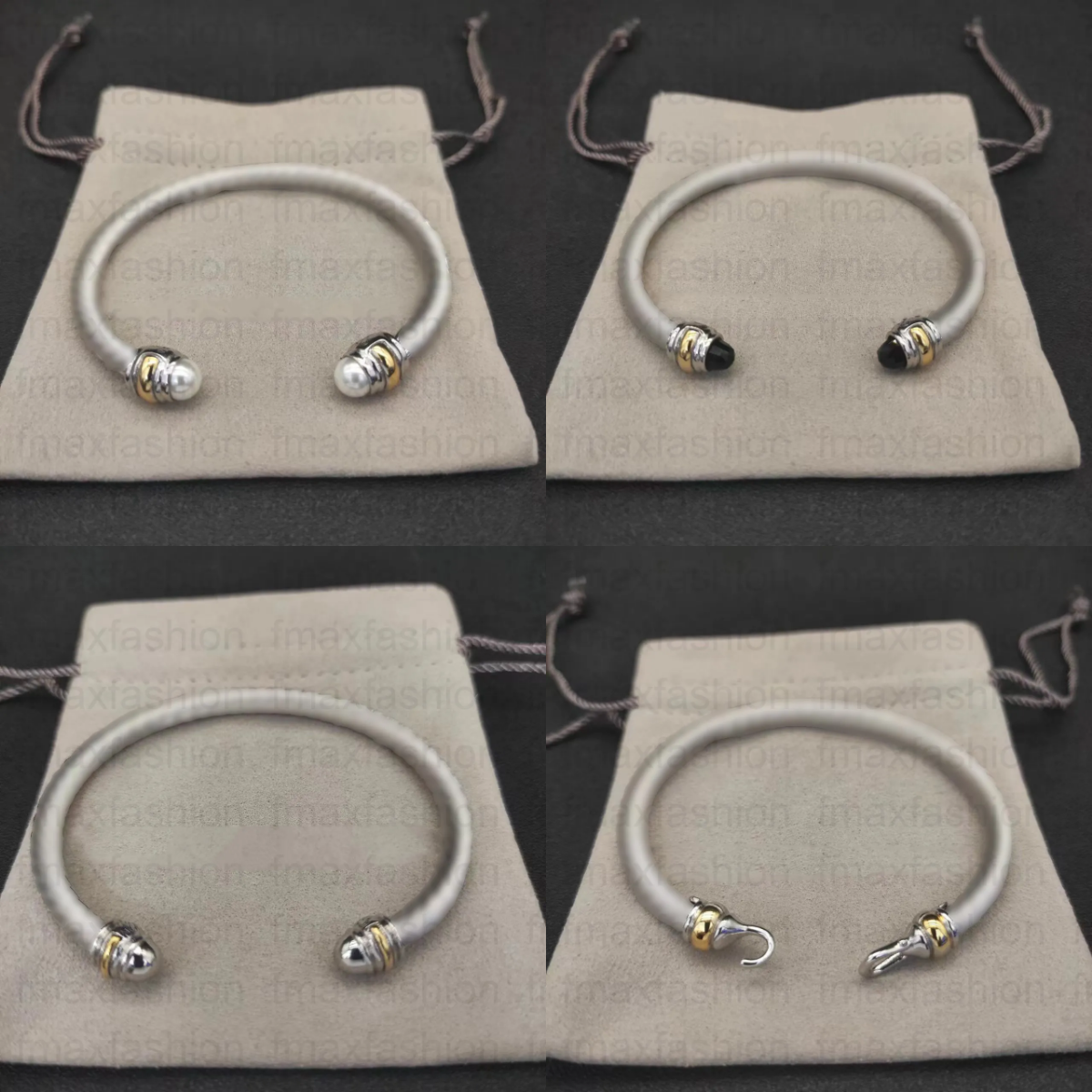 Designer bracelet wire bracelets fashion jewelry for women men gold silver Pearl head cross bangle Bracelet open cuff armband luxury jewelry man