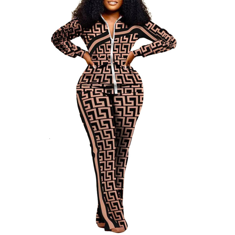 2024 Autumn Winter Women's Long Sleeve Zipper Slim Fit Pants Suit Neat