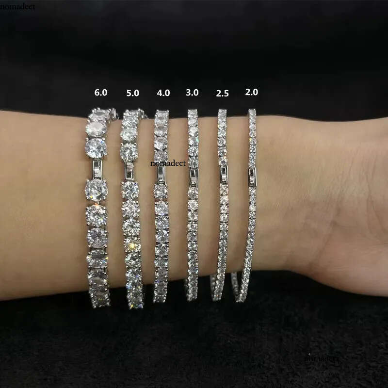 Wholesale VVS Men Moissanite Bracelet Sterling Sier Necklace Tennis Chain 9f